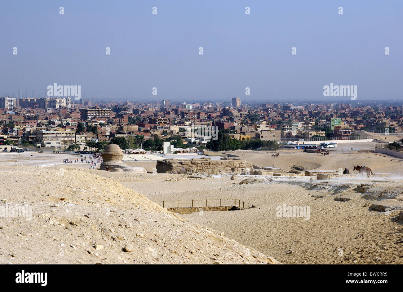 Cairo Stadtbild von Punkt in der Nähe von Sphinx. Stockfoto