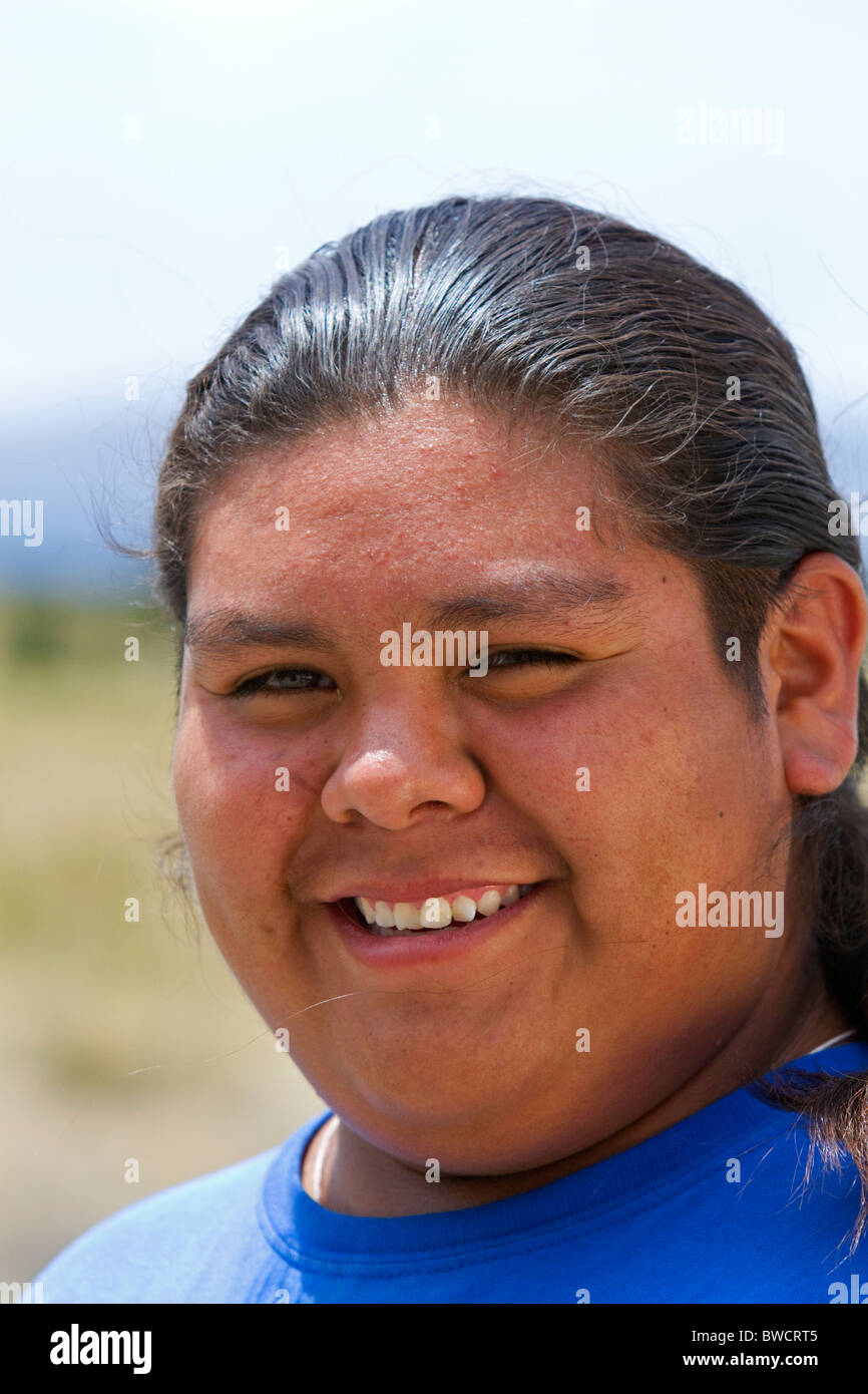 Native Pueblo Teenager an Santo Domingo Pueblo, New Mexico, USA. HERR