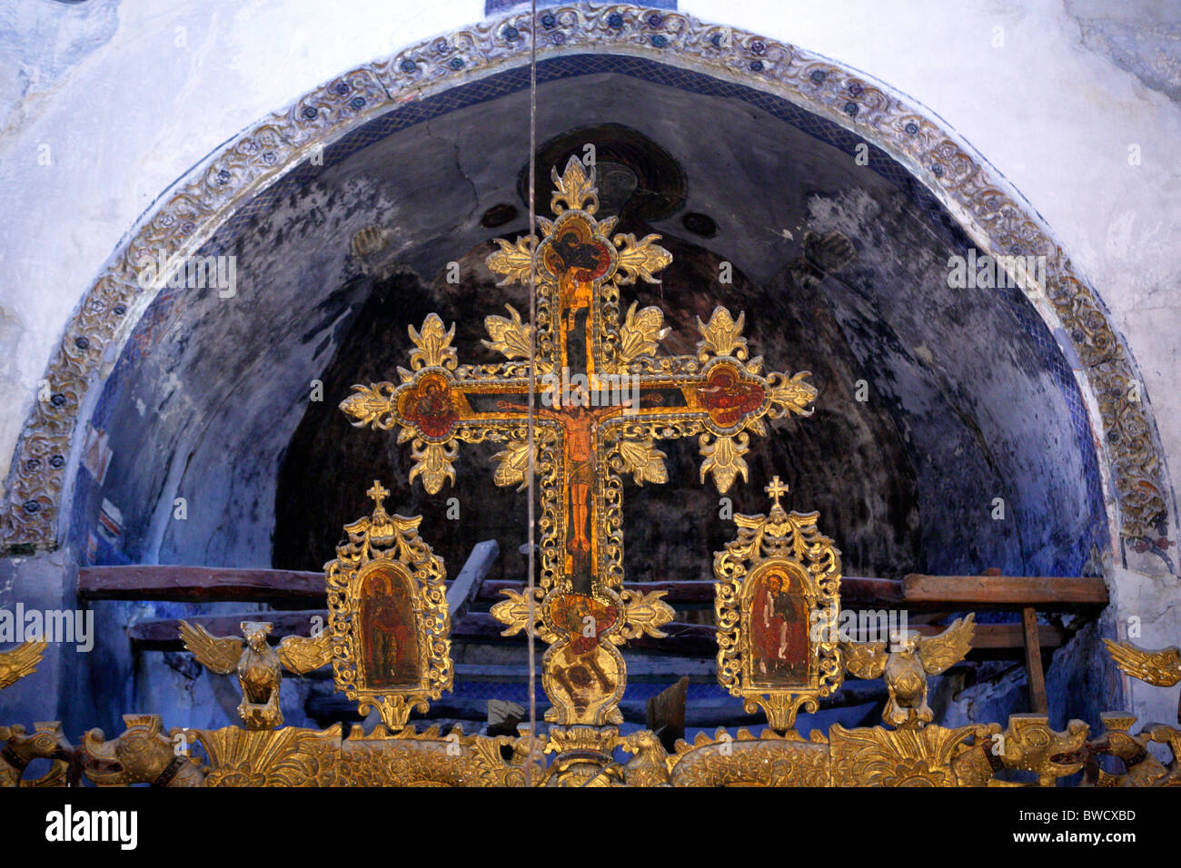 Kirche der Jungfrau Maria (12. Jh.), Labova e Kryqit, Bezirk Gjirokaster, Albanien Stockfoto