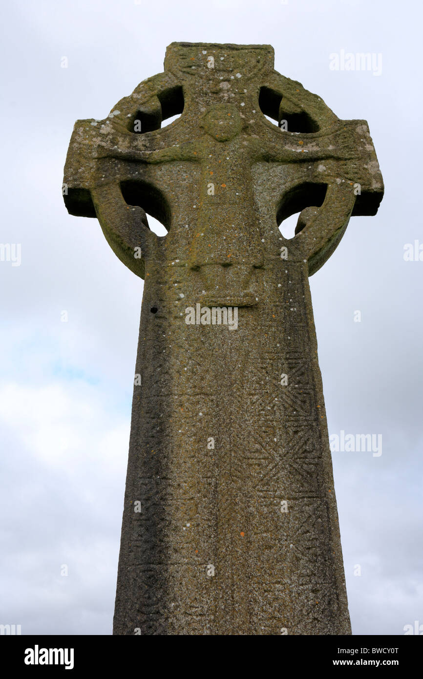 Hohes Kreuz (10 Jh.), The Burren, Kilfenora, County Clare, Irland Stockfoto