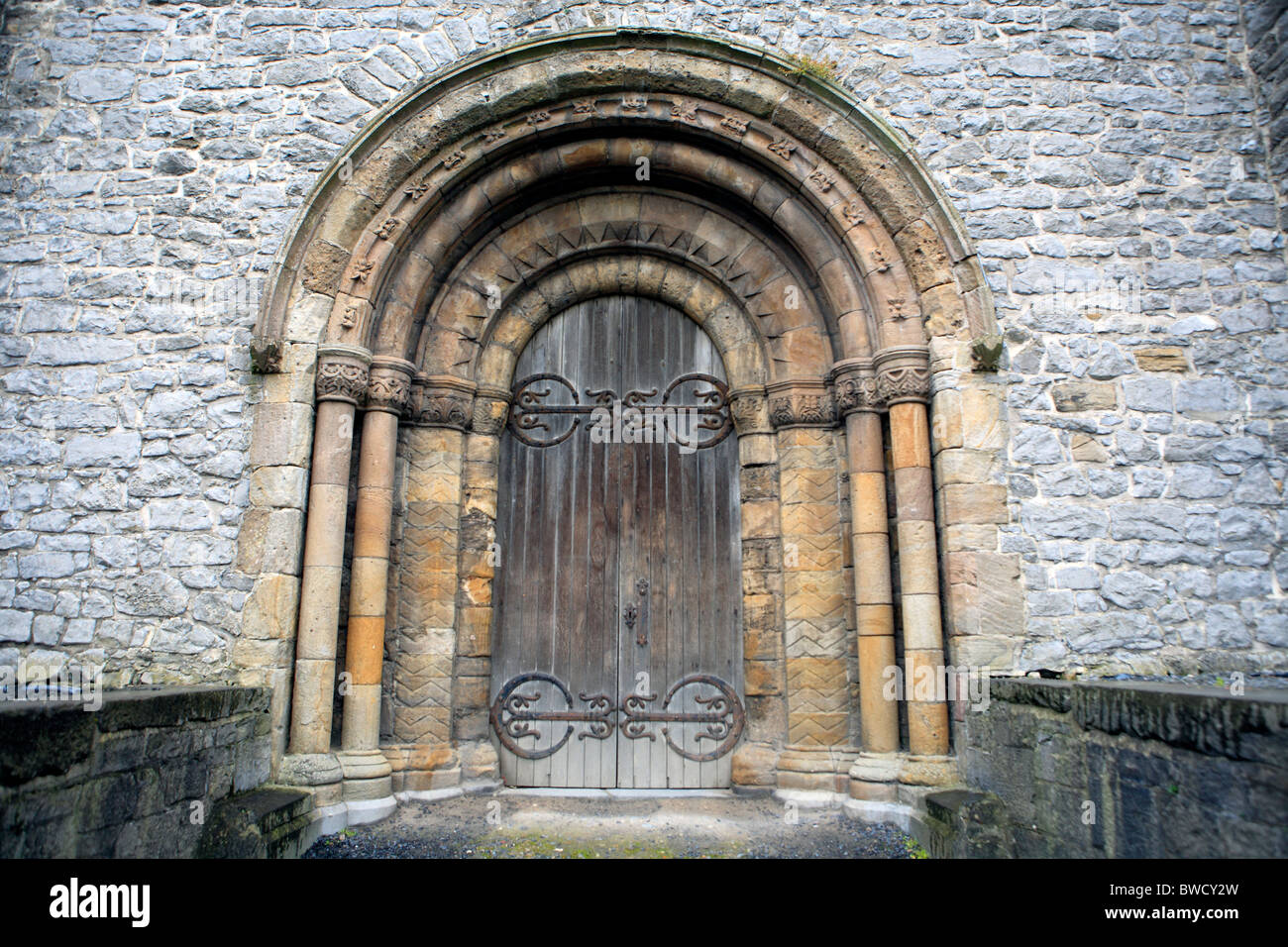 Tür der Kathedrale unserer lieben Frau (1168), Limerick, Irland Stockfoto