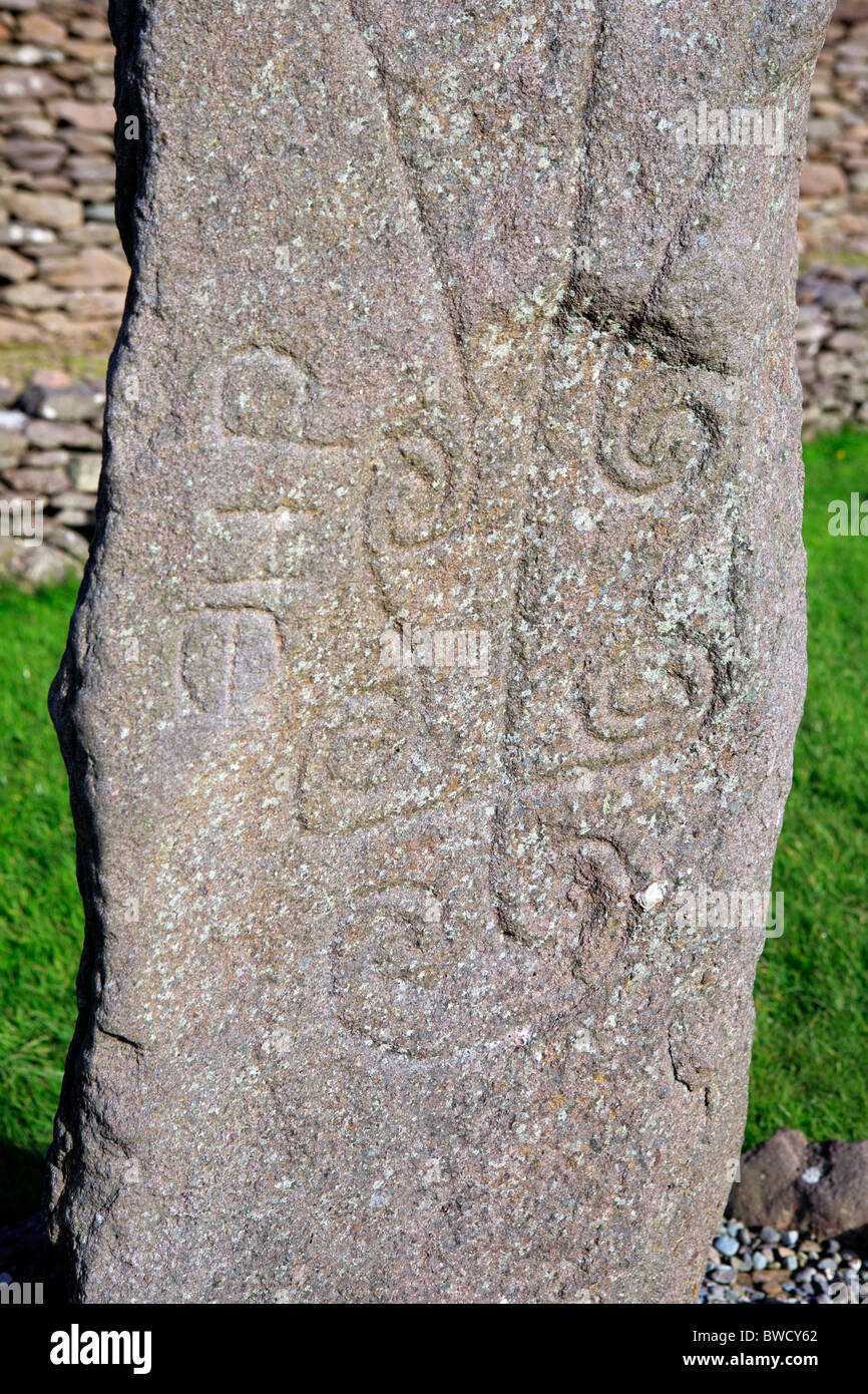 Klostersiedlung Riasc, Kreuz (6 Jh.), Halbinsel Dingle, County Kerry, Irland Stockfoto