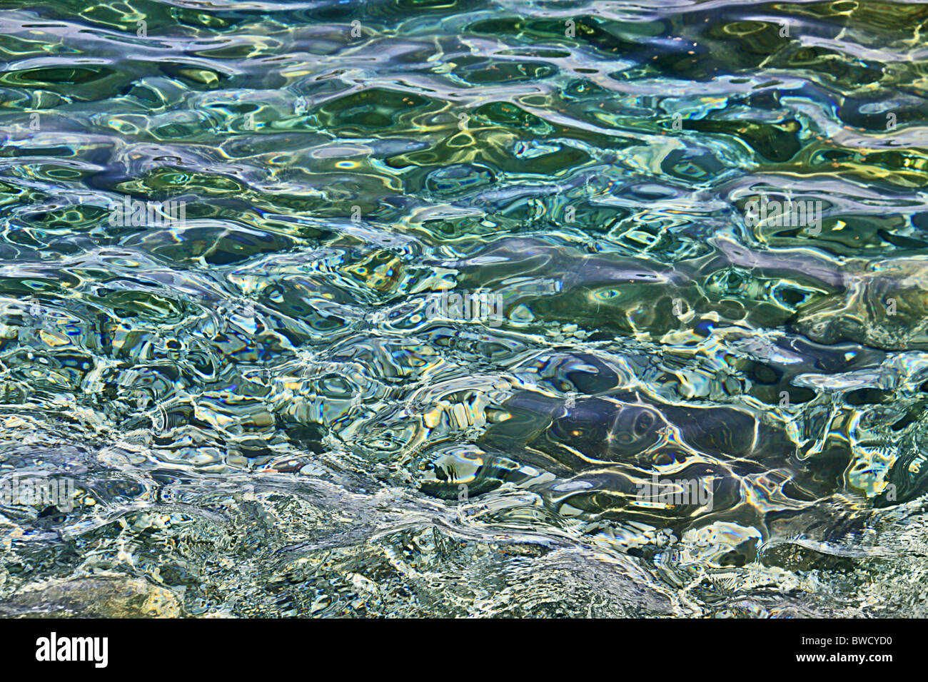 Aqua Marina, transparenten Aquarellfarbe in Ligurien, Italien Stockfoto