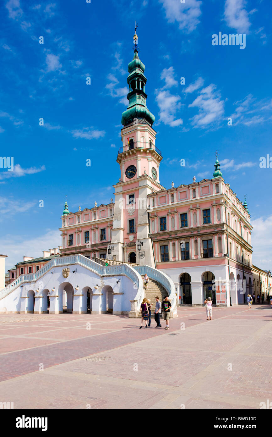 Rathaus, Hauptmarkt (Rynek Wielki), Zamosc, Polen Stockfoto