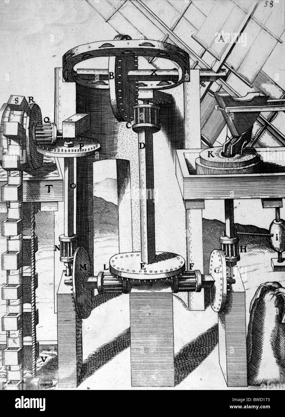 Illustration von Theatrum Machinarum Novum 1661 durch Georg Andreas Böckler Stockfoto
