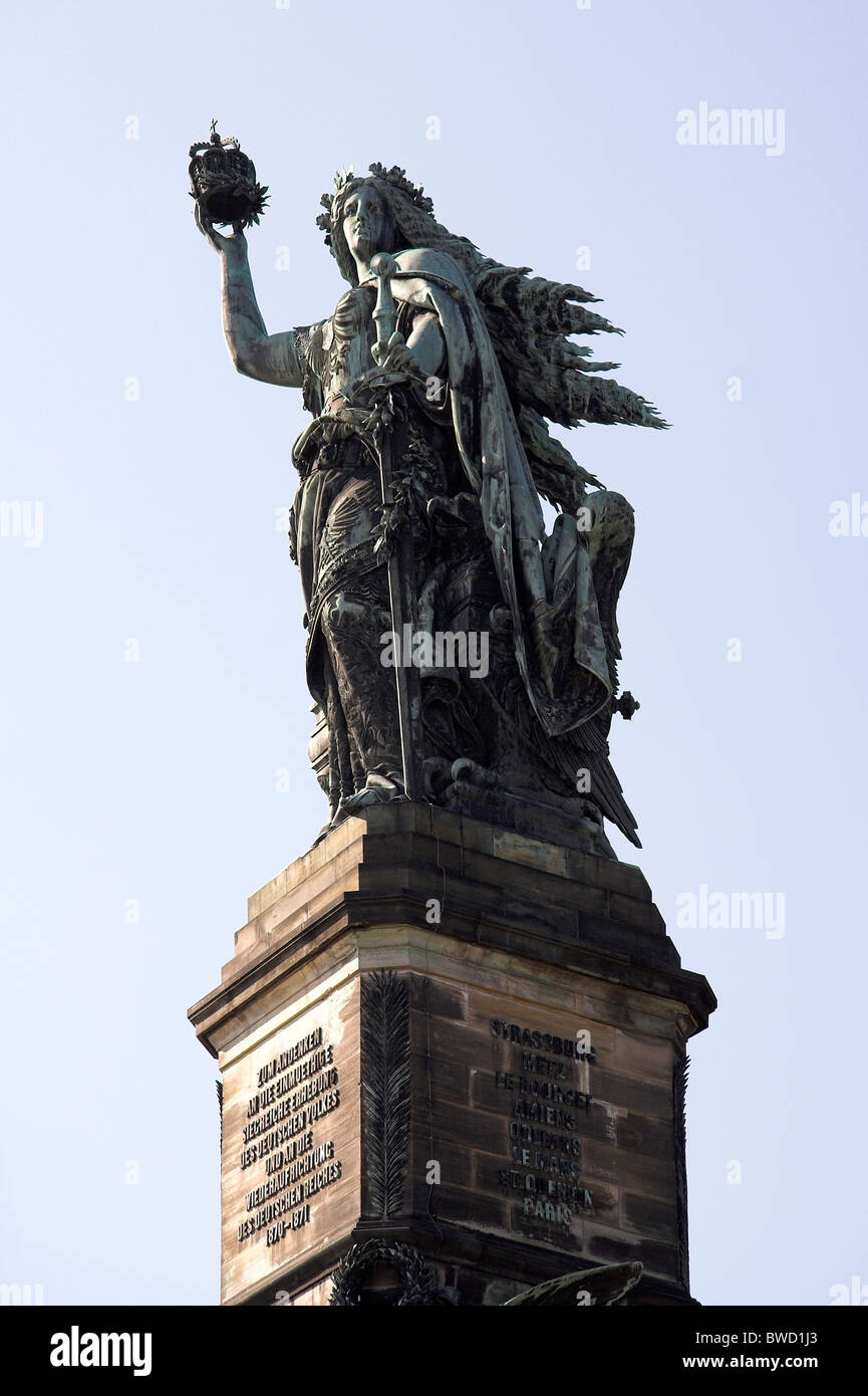 Statue, Niederwald Denkmal, Rüdesheim, Deutschland Stockfoto