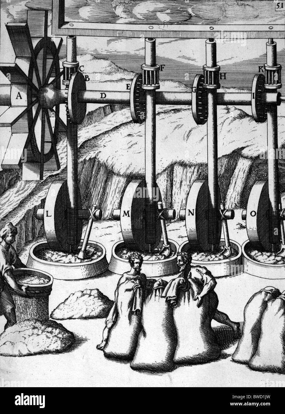 Illustration von Theatrum Machinarum Novum 1661 durch Georg Andreas Böckler Stockfoto