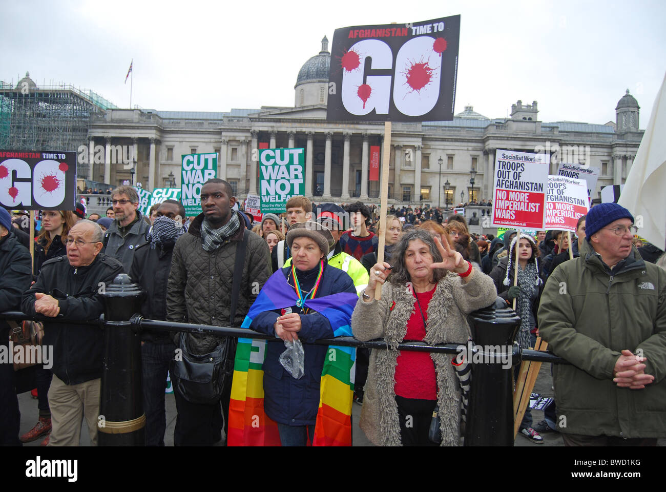 Anti-Kriegs-Protest stoppen Sie die Krieg-Koalition London 2010 Stockfoto