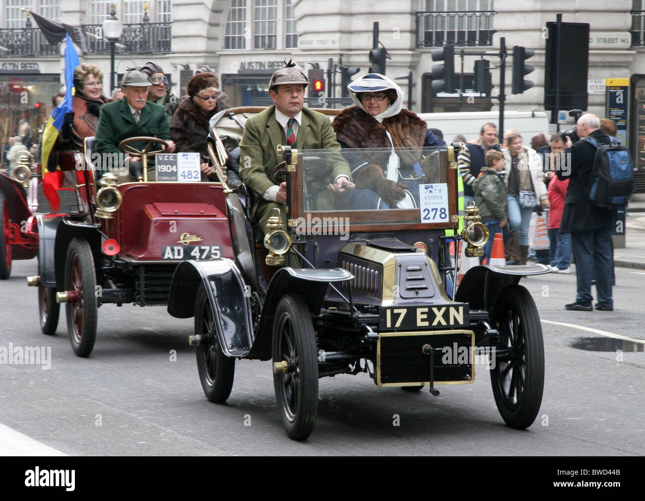 London nach Brighton Veteran Car Run (LBVCR) Regent Street London Stockfoto