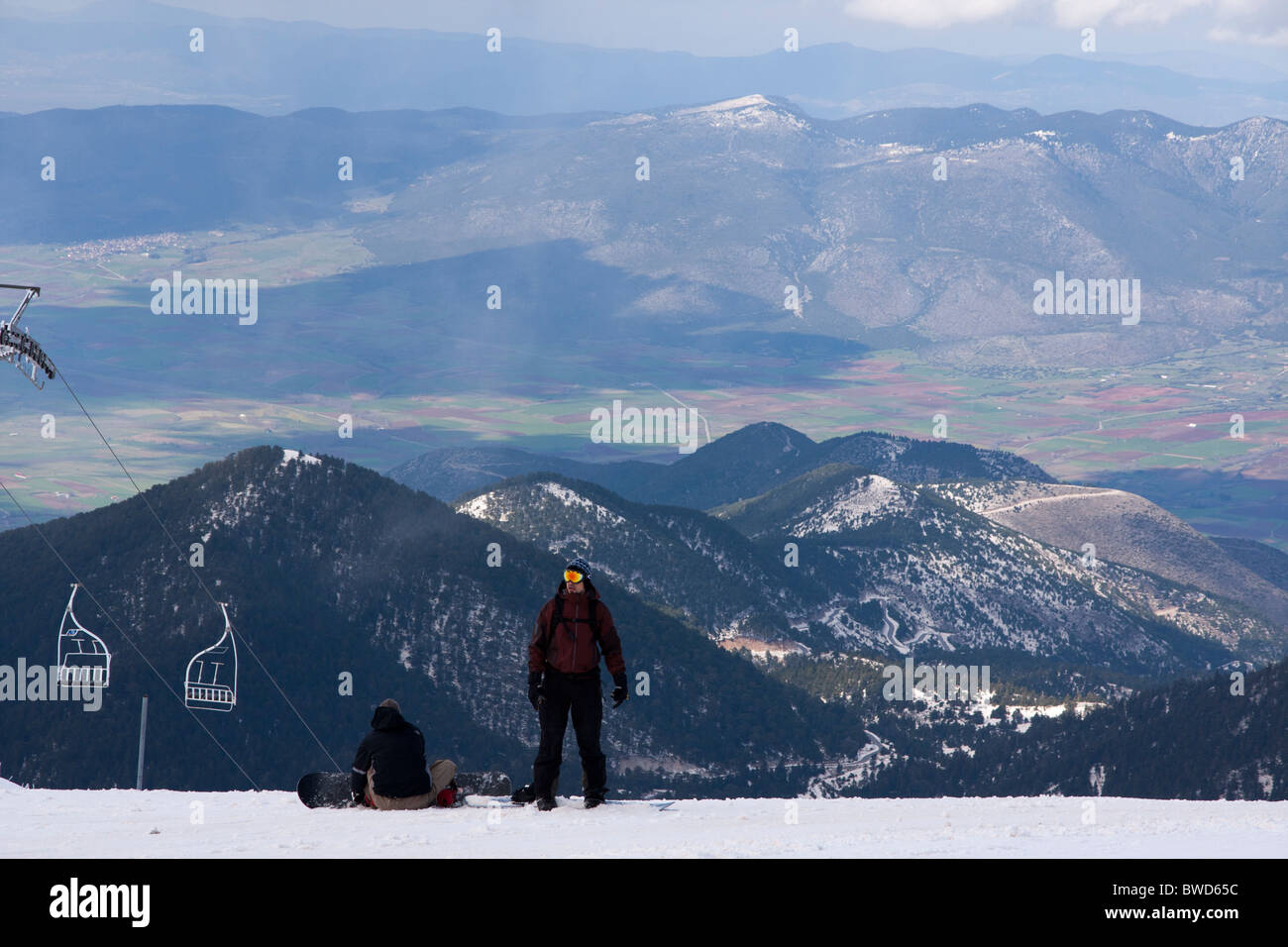 Parnassus (Parnassos) Ski-Zentrum. Fterolakka Stockfoto