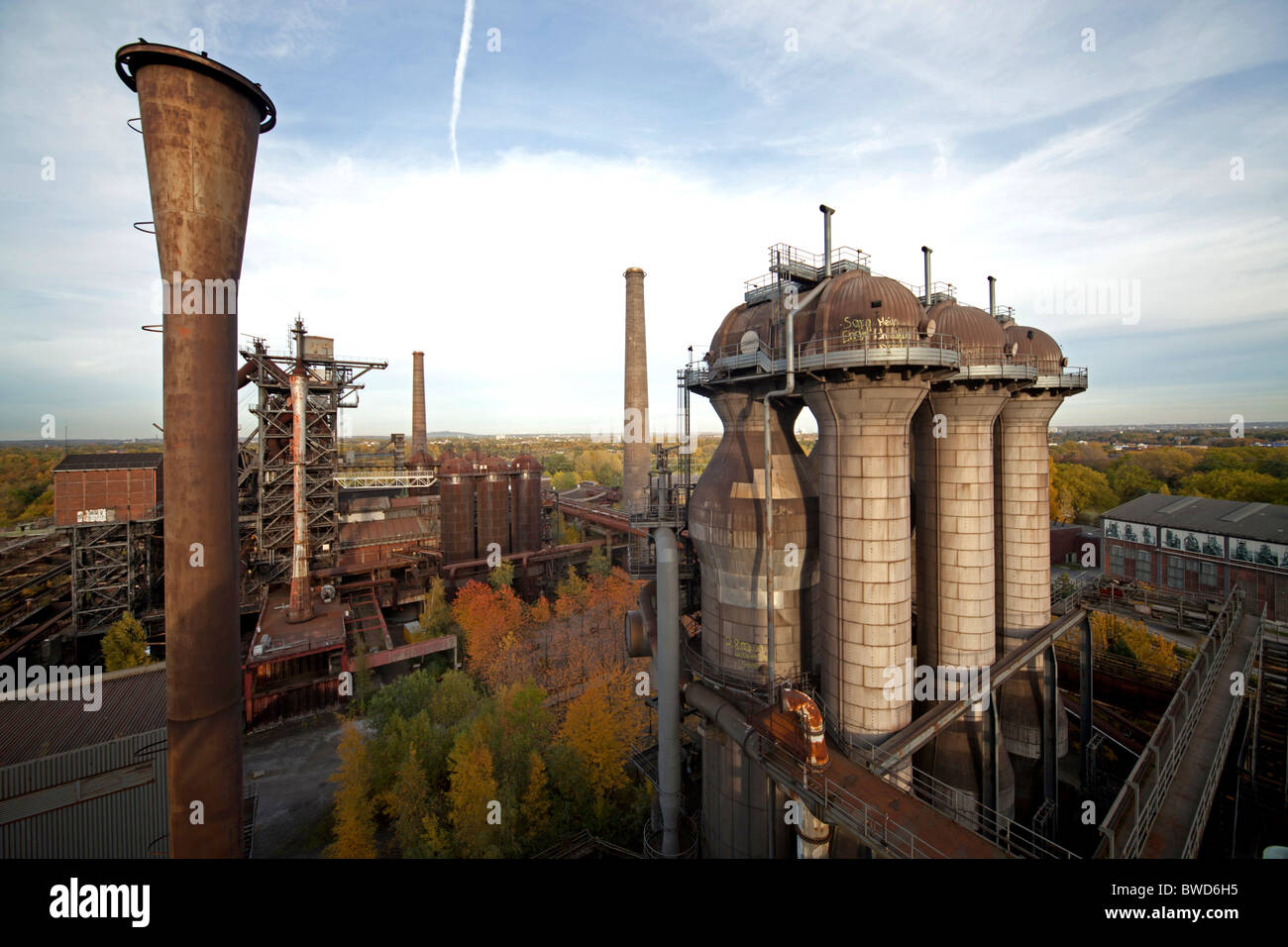 industrielle komplexe Landschaftspark Duisburg-Nord in Deutschland aufgegeben Stockfoto