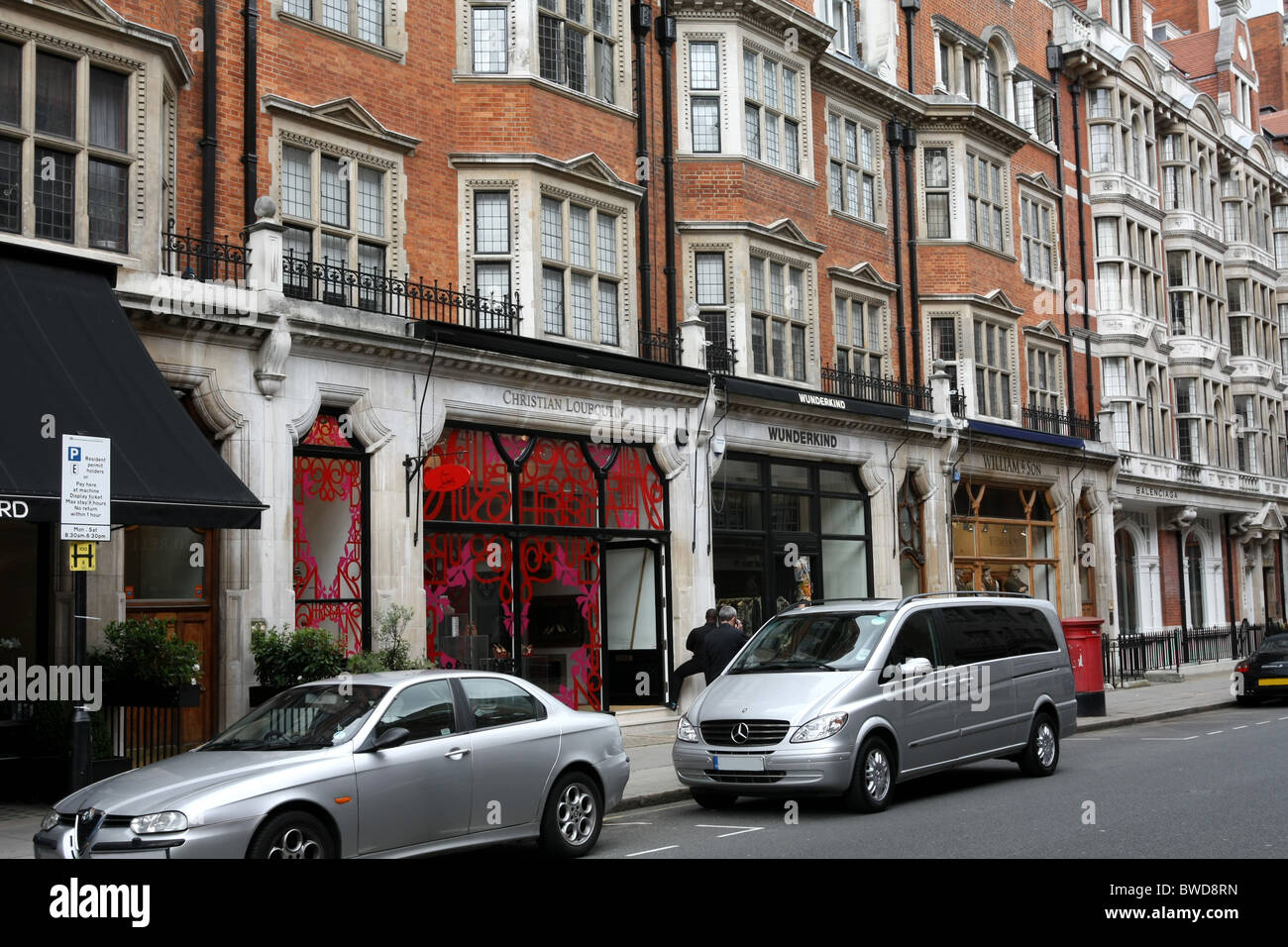Elegante Einkaufsstraße, Londoner Stadtteil Mayfair Stockfoto