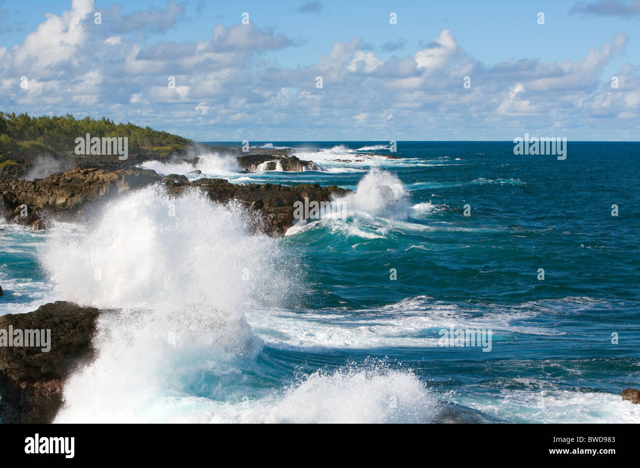 Küste in der Nähe von "Pont Naturel", Mauritius Stockfoto