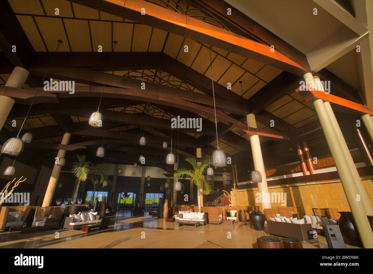 Sonnigen Empfang Gegend, Hotel Intercontinental, Balaclava, Mauritius Stockfoto