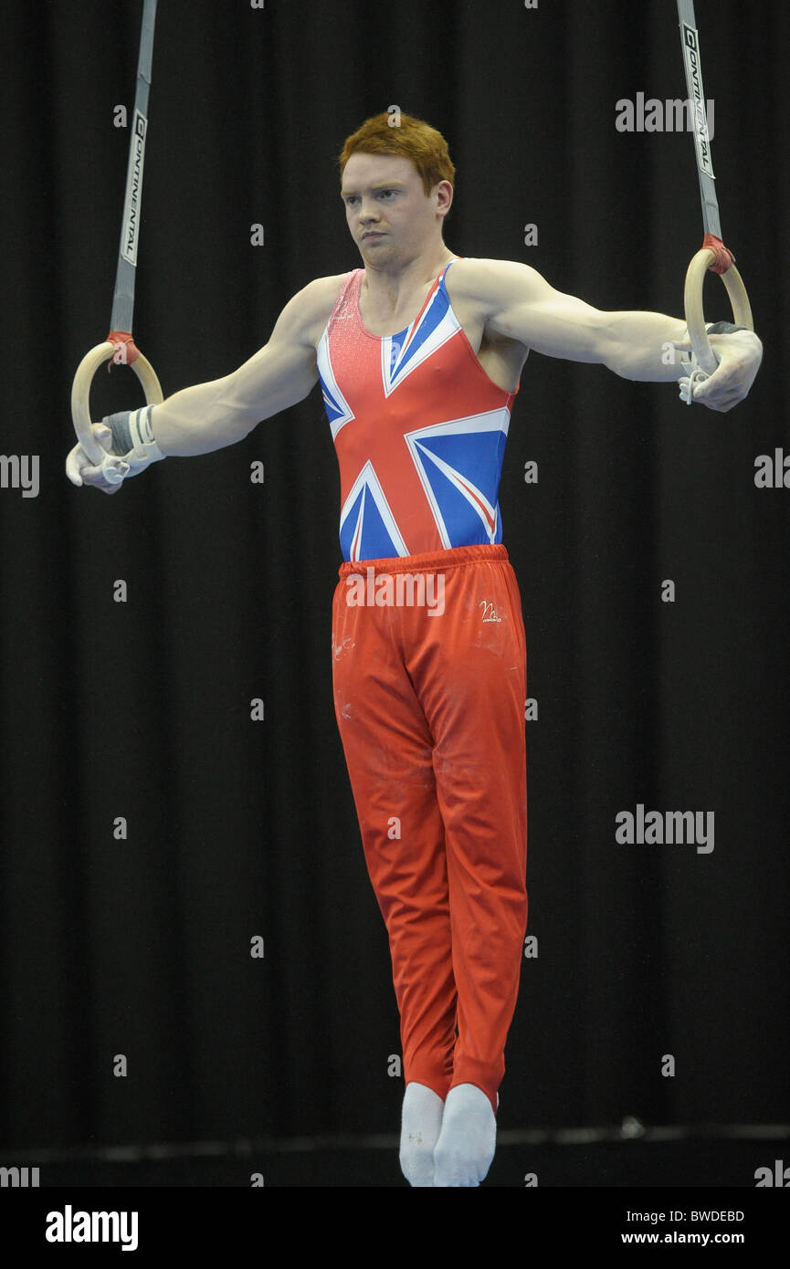 Turn-Europameisterschaften 2010.Birmingham NIA. Mens Podium Training. Fotos von Alan EDwards Stockfoto