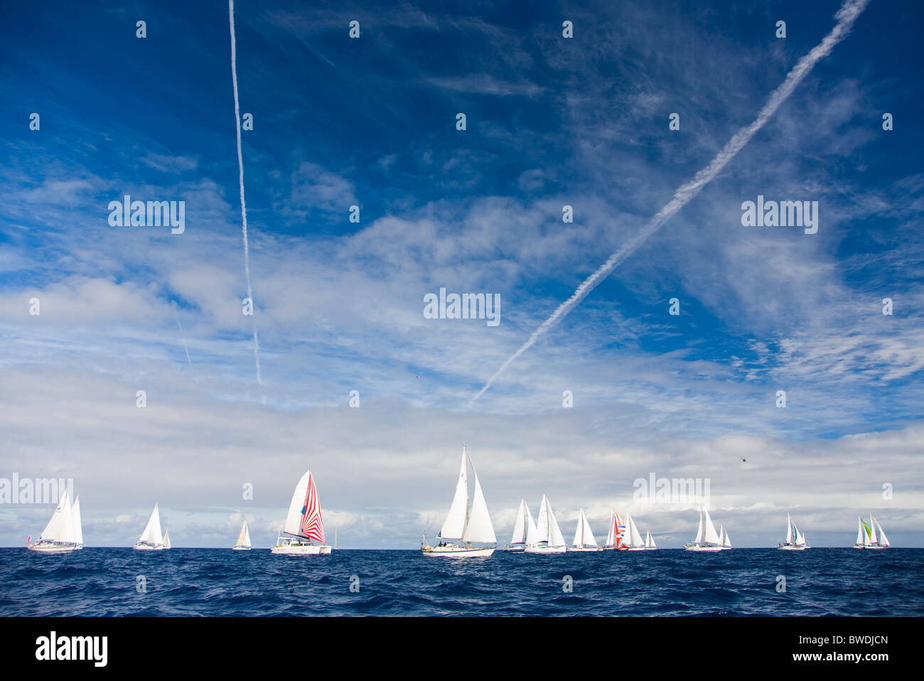 Der ARC-Rennen Leaces Las Palmas auf dem Weg nach St Lucia Stockfoto