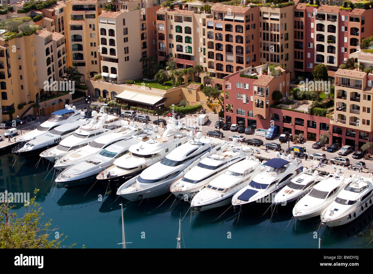 Eine Reihe von Yachten in Monaco, Monte Carlo Stockfoto