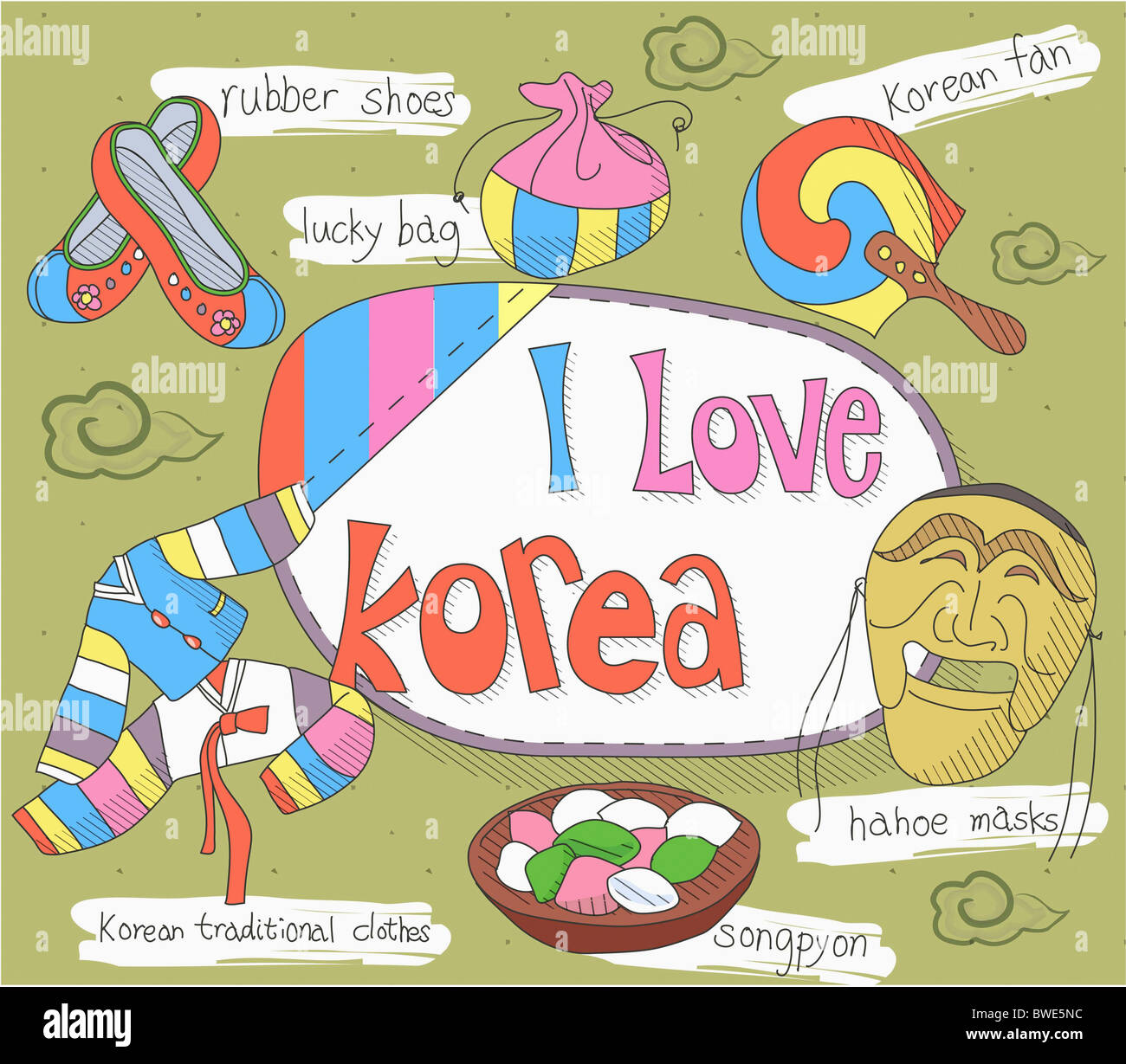 Darstellung von koreanischen traditionellen waren Stockfoto