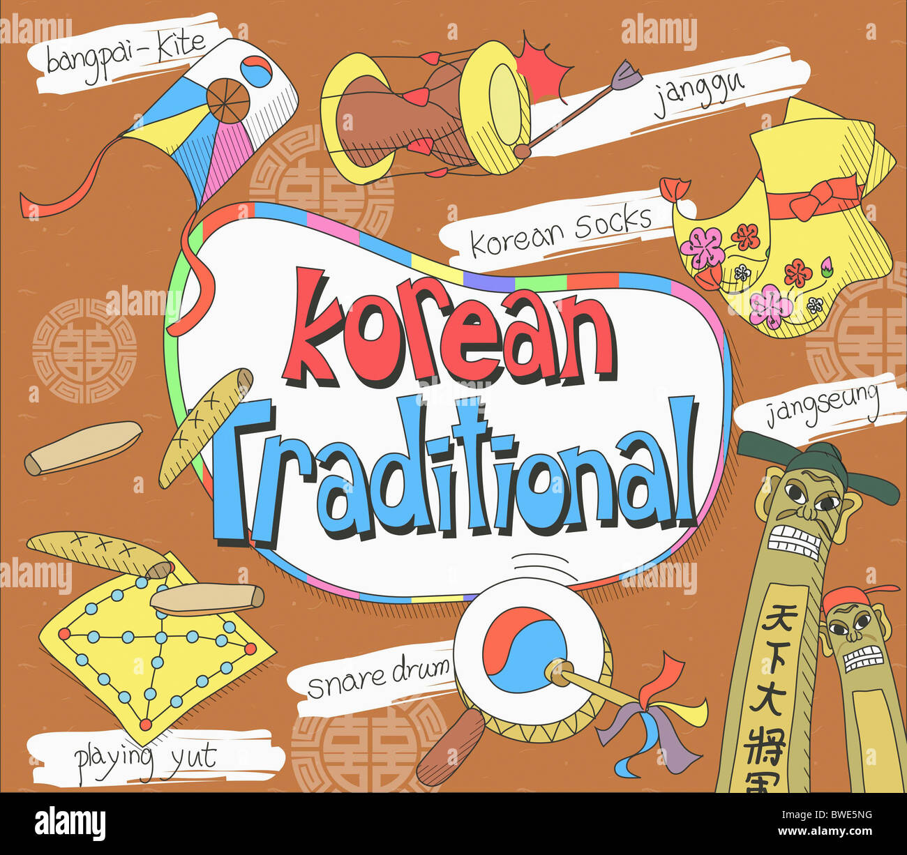 Darstellung von koreanischen traditionellen waren Stockfoto