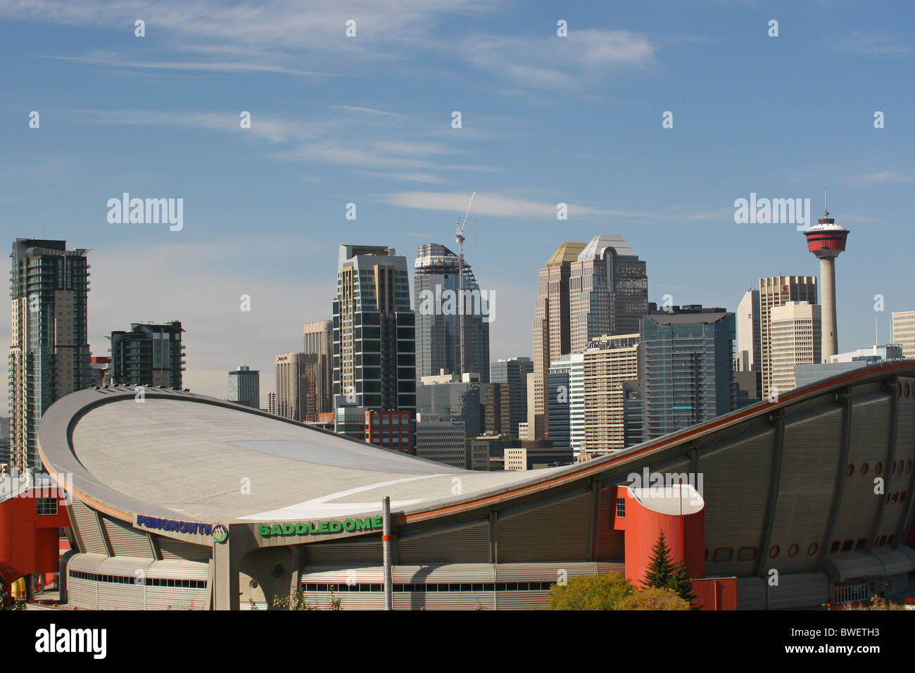 Stadt Calgary Skyline, Calgary, Alberta, Kanada Stockfoto