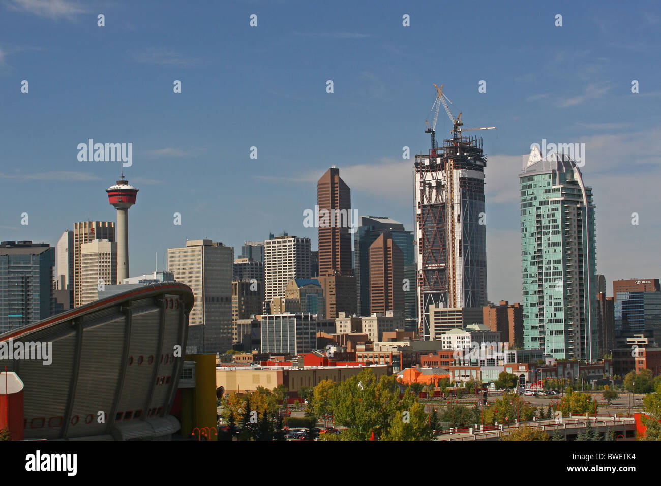 Stadt Calgary Skyline, Calgary, Alberta, Kanada Stockfoto