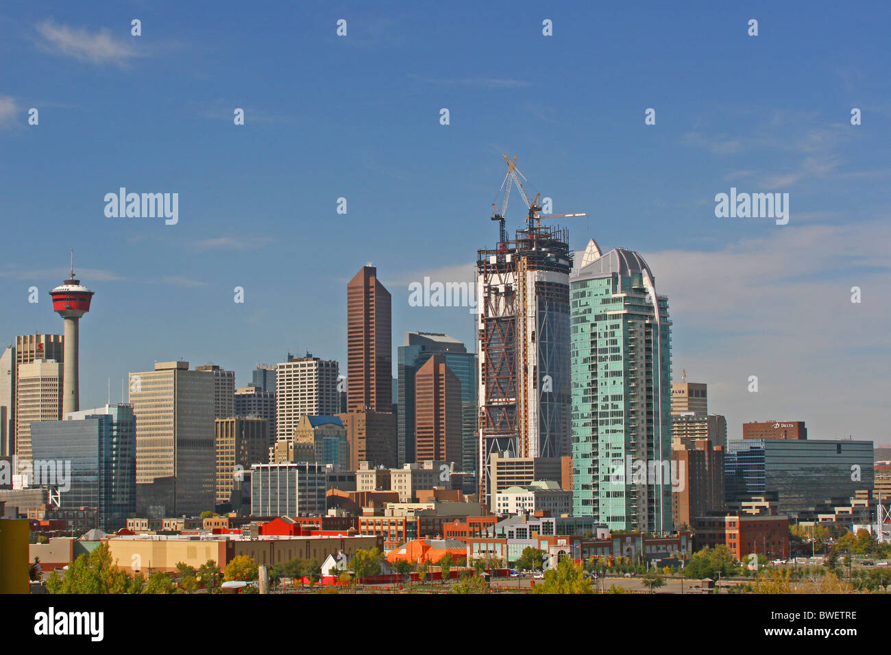 Stadt Calgary Skyline, Calgary, Alberta, Kanada Stockfoto