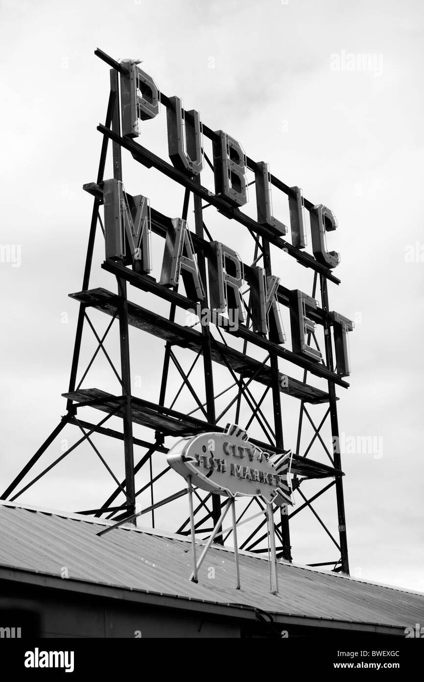 Der Pike Place Market in Seattle in Washington, Vereinigte Staaten von Amerika Stockfoto