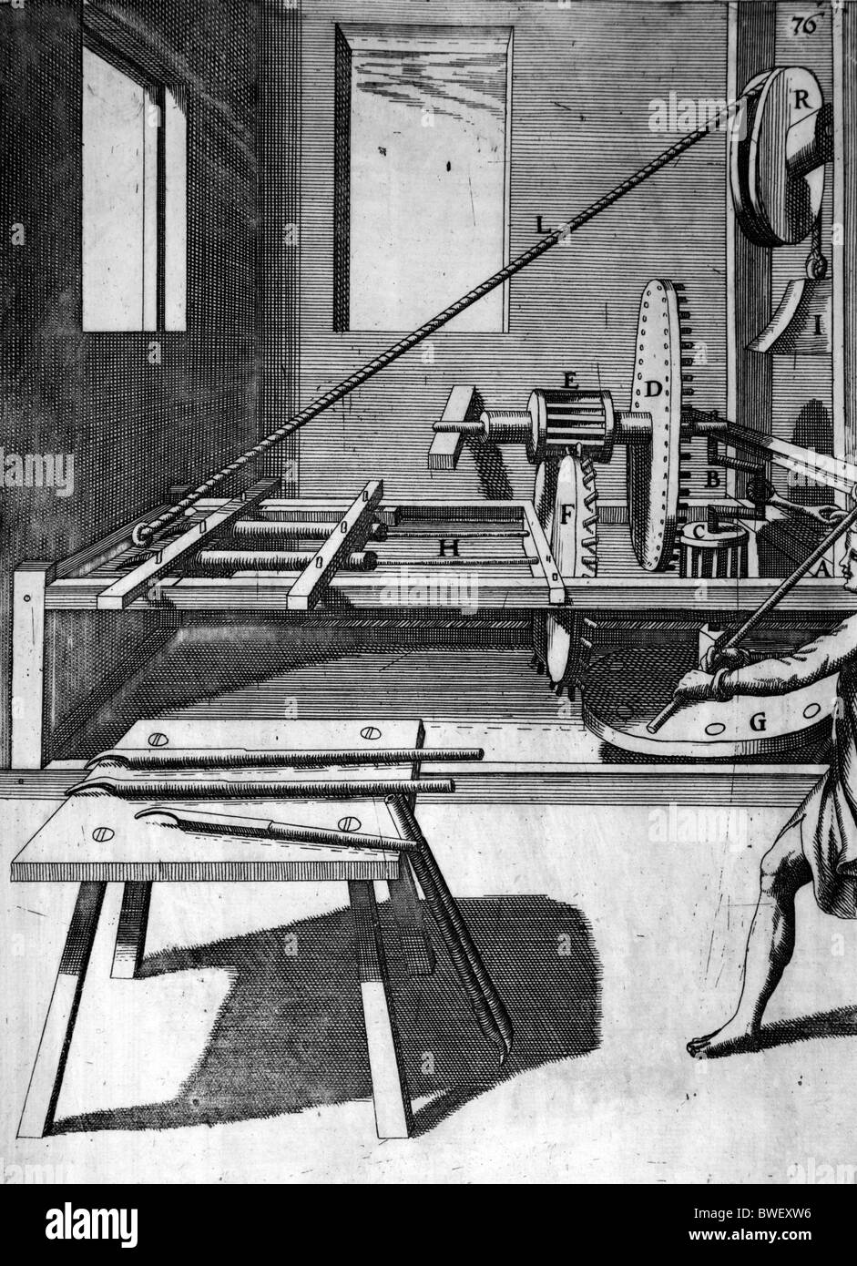 Illustration von Theatrum Machinarum Novum 1661 durch Georg Andreas Böckler Stockfoto