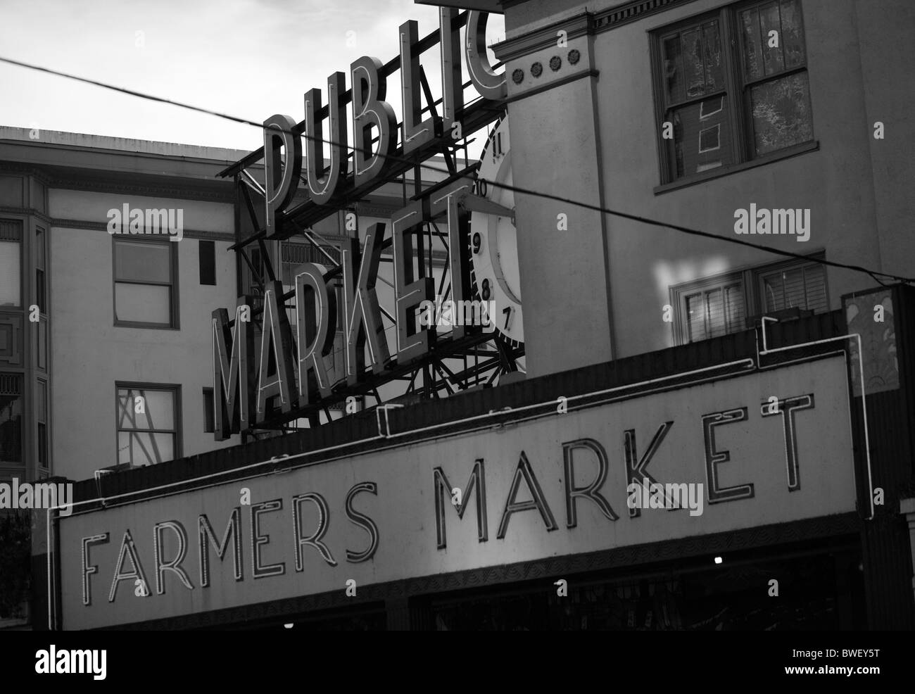 Der Pike Place Market in Seattle in Washington, Vereinigte Staaten von Amerika Stockfoto