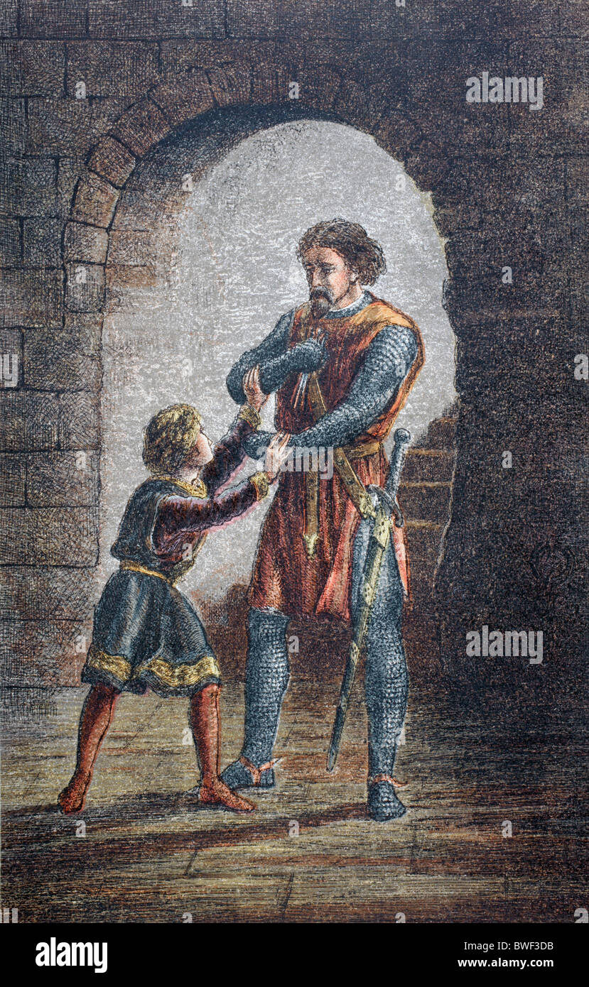 Arthur spricht König John, Akt IV, Szene I, von William Shakespeare. "Oder Hubert, wenn man so will, schneiden Sie meine Zunge, So ich m halte kann Stockfoto