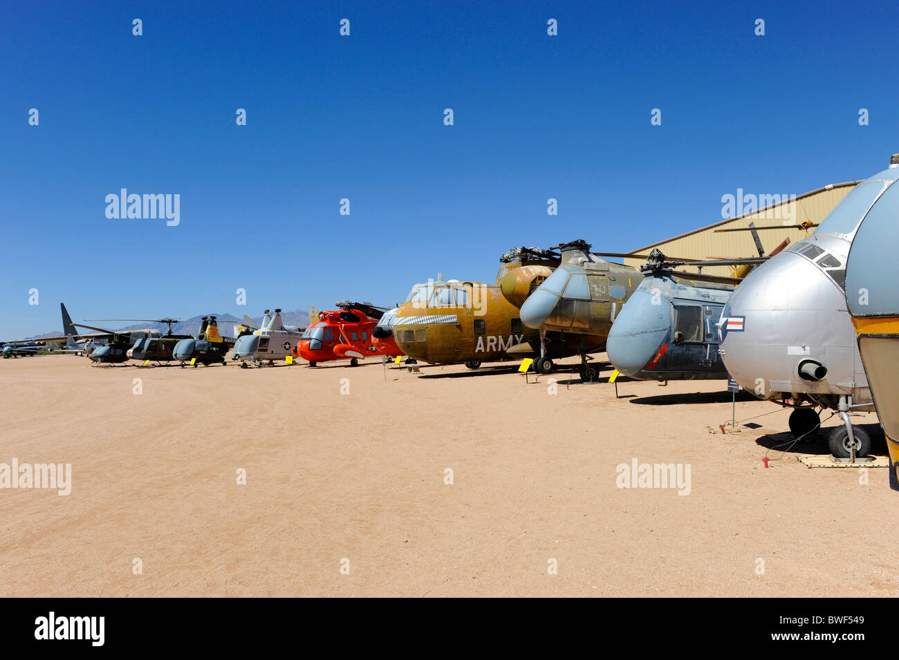 Pima Air & Raumfahrtmuseum Tucson Arizona Helikopter-Gasse Stockfoto