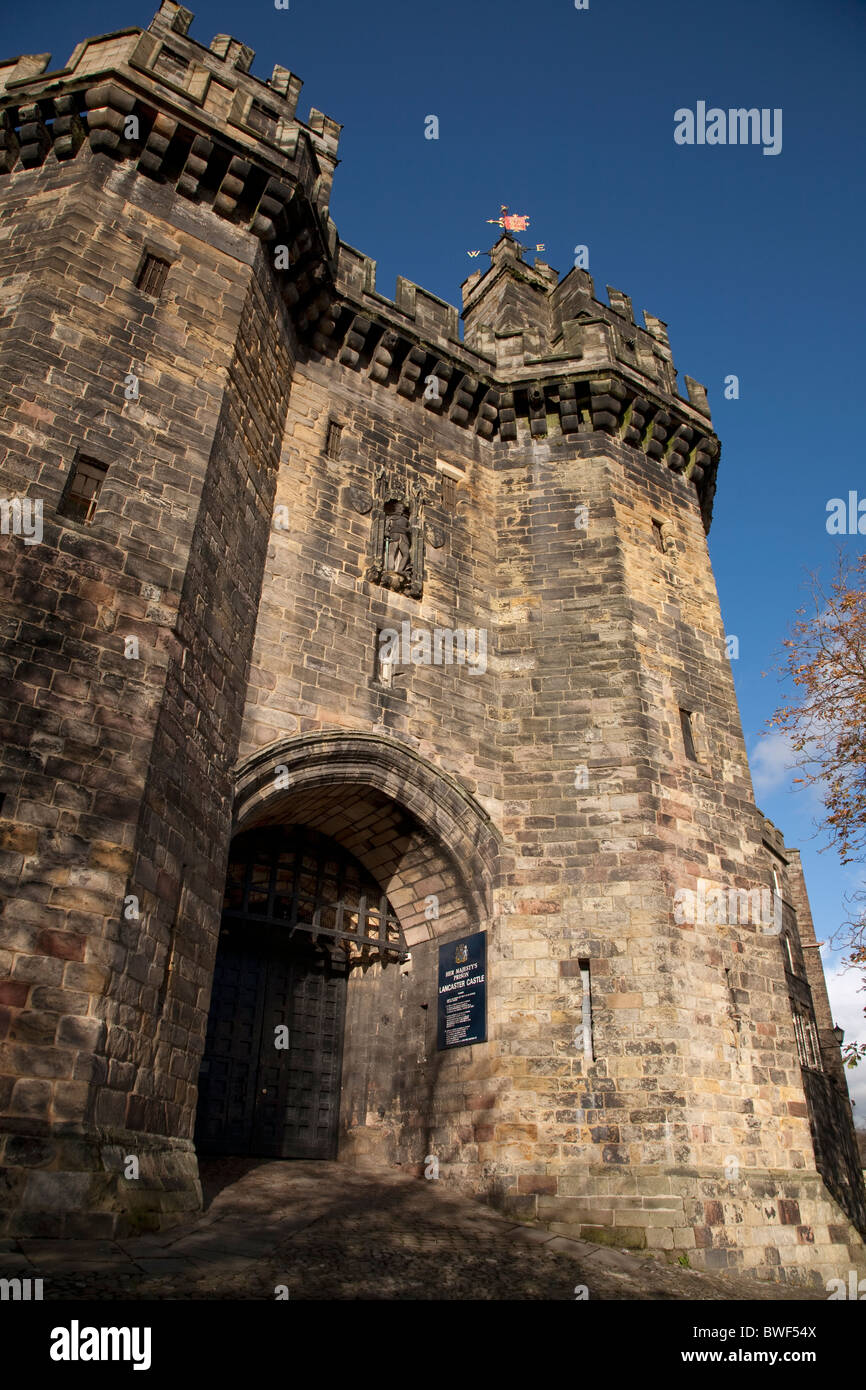 Das John o hageren Torhaus am Lancaster Castle HM Gefängnis in Lancashire england Stockfoto