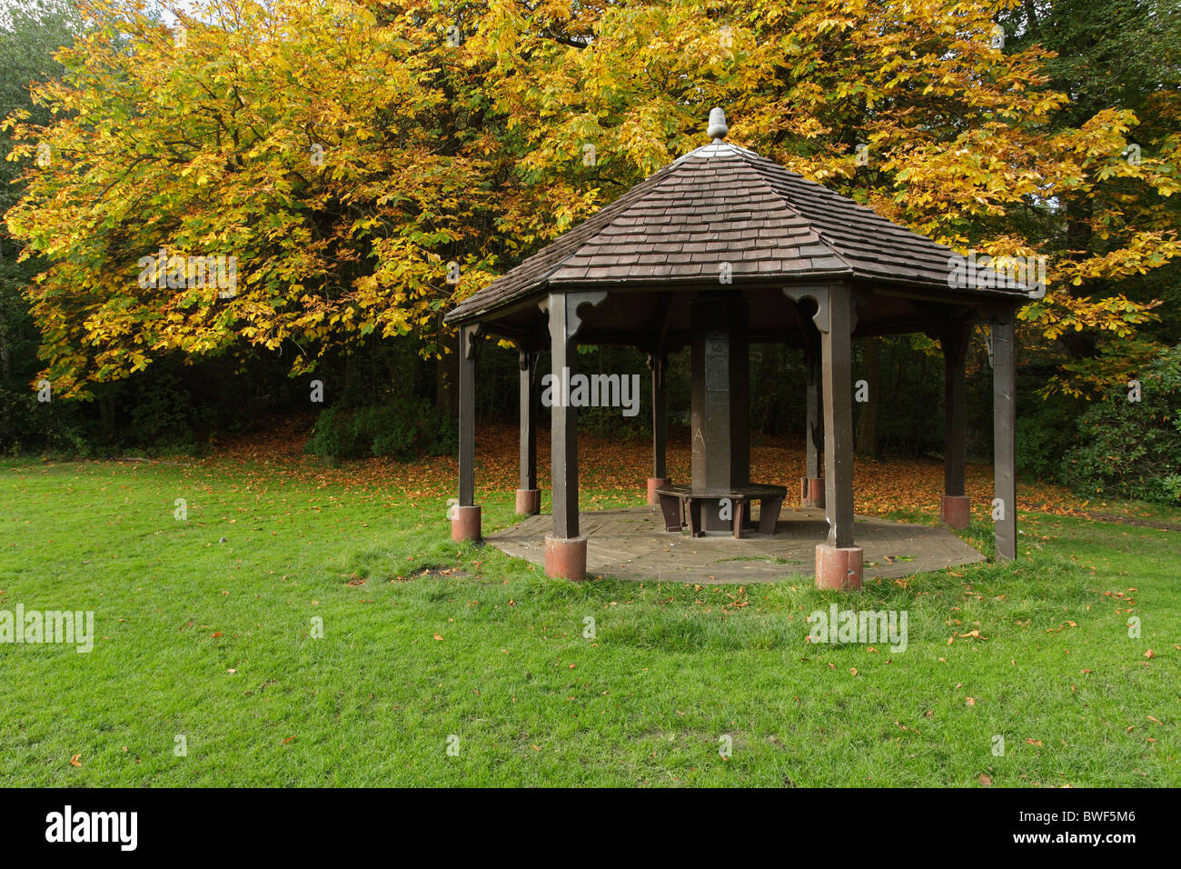 Einem Tierheim in Pollok Country Park im Herbst Glasgow Schottland, Vereinigtes Königreich Stockfoto