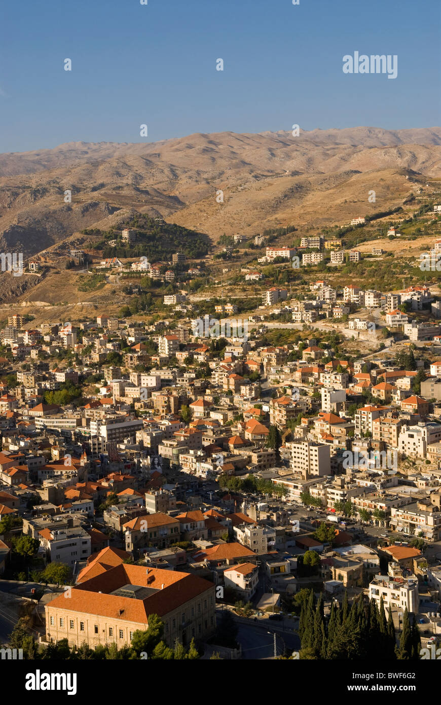 Eine Gesamtansicht der Zahle, Bekaa-Tal, Libanon. Stockfoto