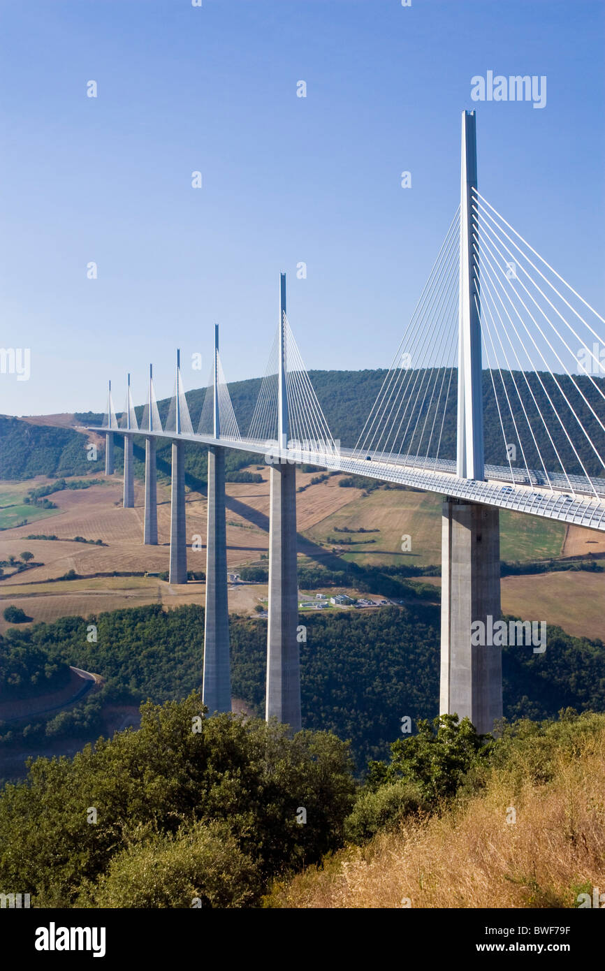 Viadukt von Millau die höchste Brücke der Welt, Millau, südlichen Frankreich JPH0290 Stockfoto