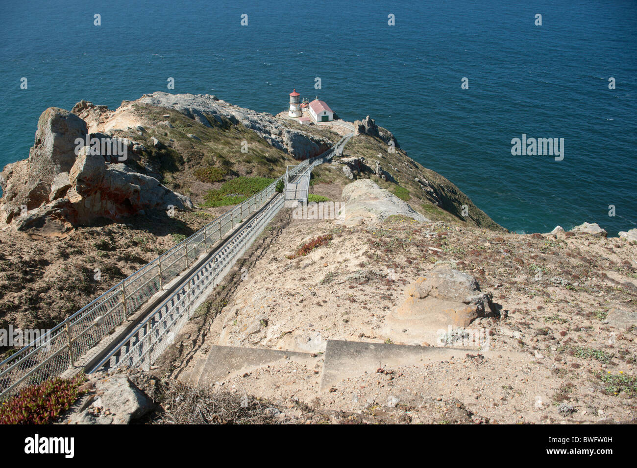 Point Reyes Leuchtturm. Stockfoto