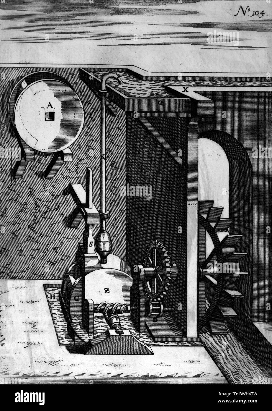 Illustration von Theatrum Machinarum Novum 1661 durch Georg Andreas Böckler Stockfoto