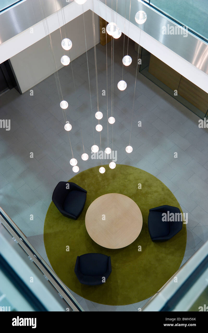 Irland County Dublin Stadt Ballsbridge Lansdowne Road Aviva Stadium innen Treppenhaus in der Präsidenten Suite-Bereich. Stockfoto