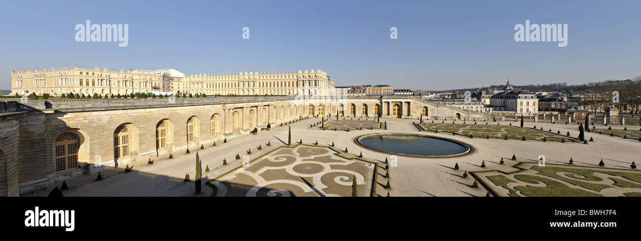 Versailles Palais, Orangerie, Orangerien, Châteaux de Versailles, Frankreich, panorama Stockfoto