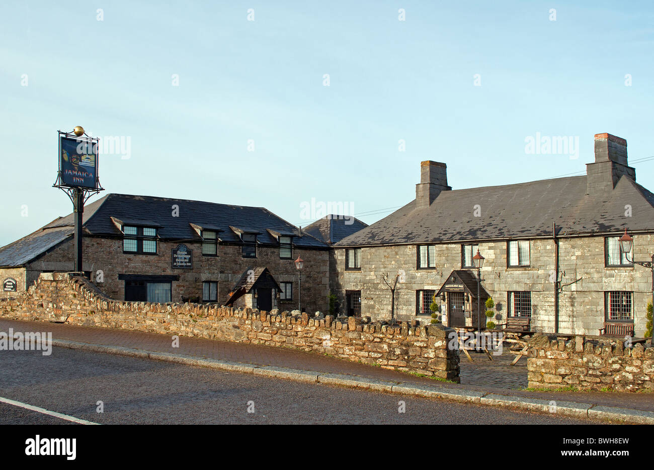 die berühmten Jamaica Inn bei Bolventor in Bodmin Moor in Cornwall, Großbritannien Stockfoto