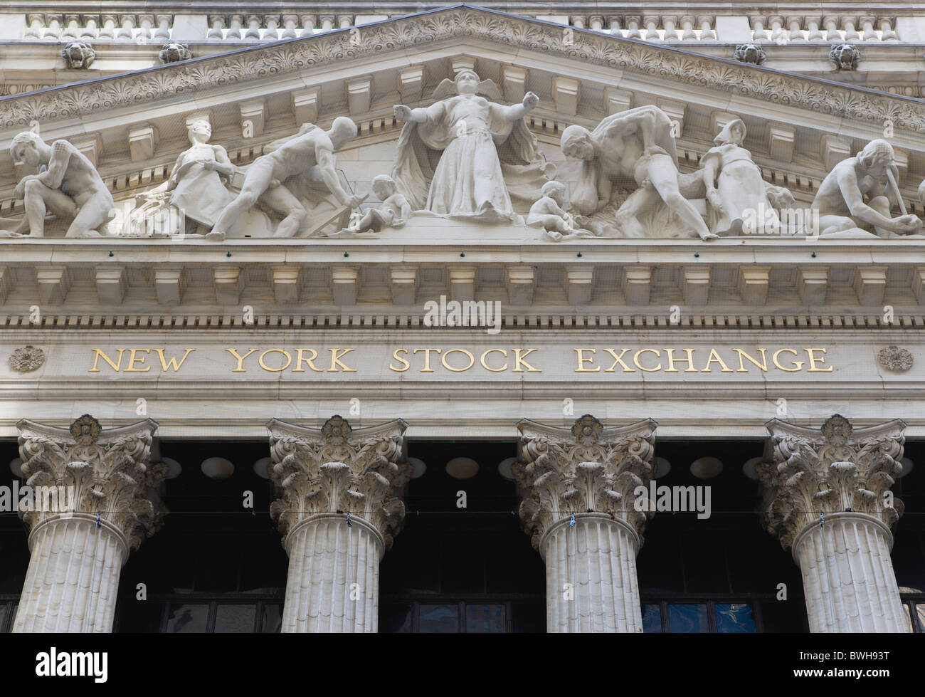 USA New York NYC Manhattan NYSE der New Yorker Börse in der Broad Street neben Wall Street Stockfoto