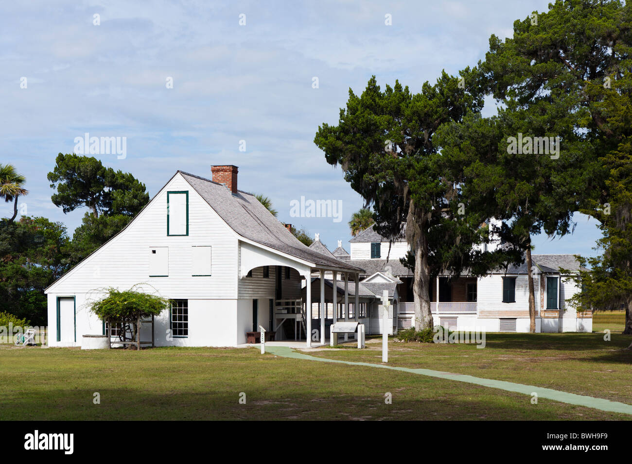 Das Haupthaus, Kingsley Plantation, Fort George Island, Jacksonville, Florida, USA Stockfoto