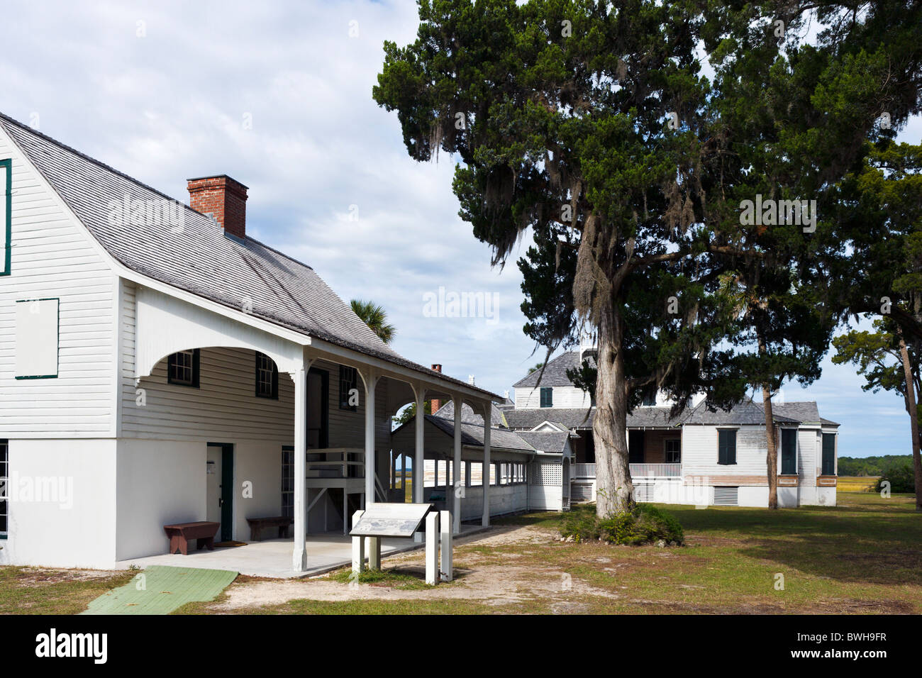 Das Haupthaus, Kingsley Plantation, Fort George Island, Jacksonville, Florida, USA Stockfoto