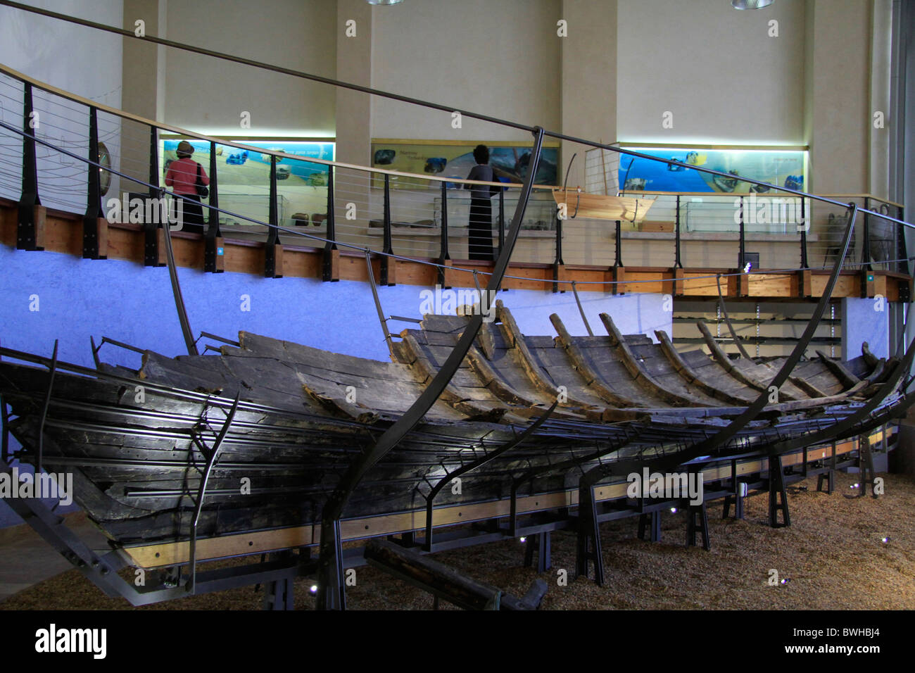 Israel, Universität von Haifa, das 2400 Jahre alten phönizischen Boot im Reuben und Edith Hecht Museum Stockfoto