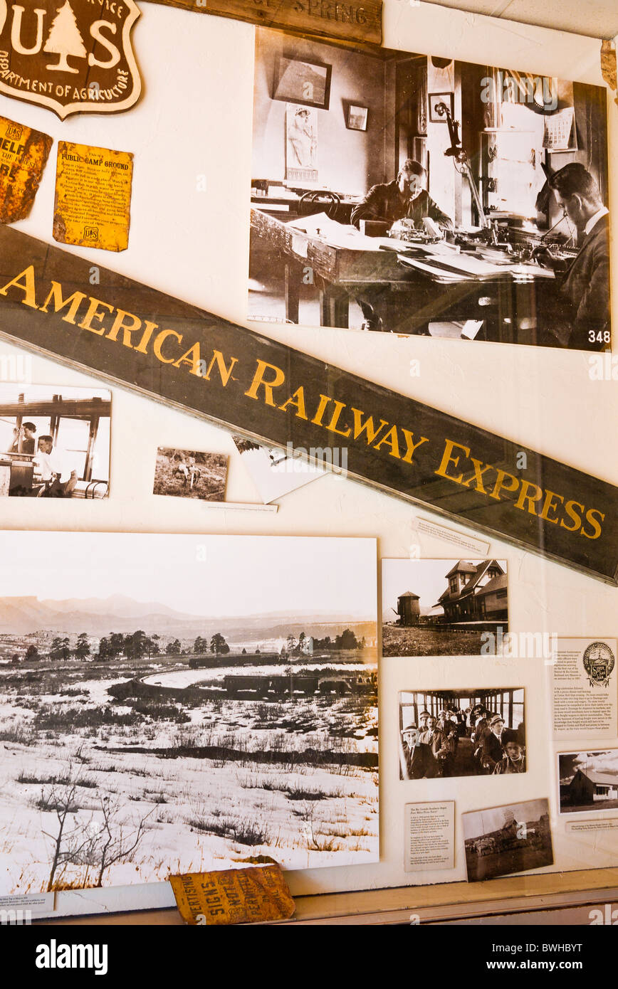 American Express Eisenbahn historische Fotos, Mancos, Colorado Stockfoto