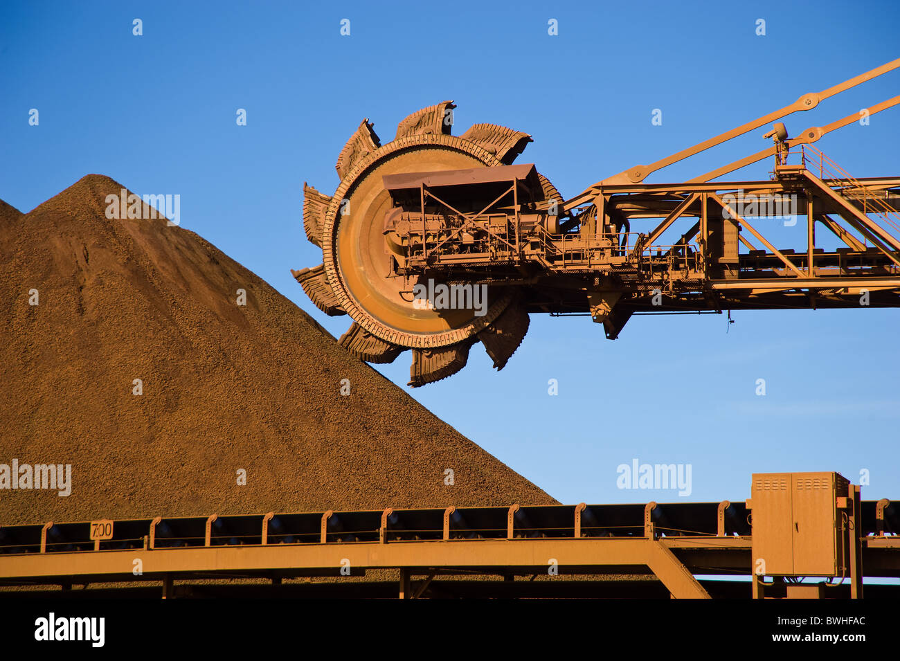 Eisenerz Bergbau Pilbara Westaustraliens Stockfoto