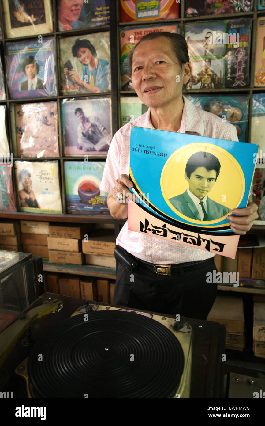 Die alten Plattenladen in Bangkok Stockfoto
