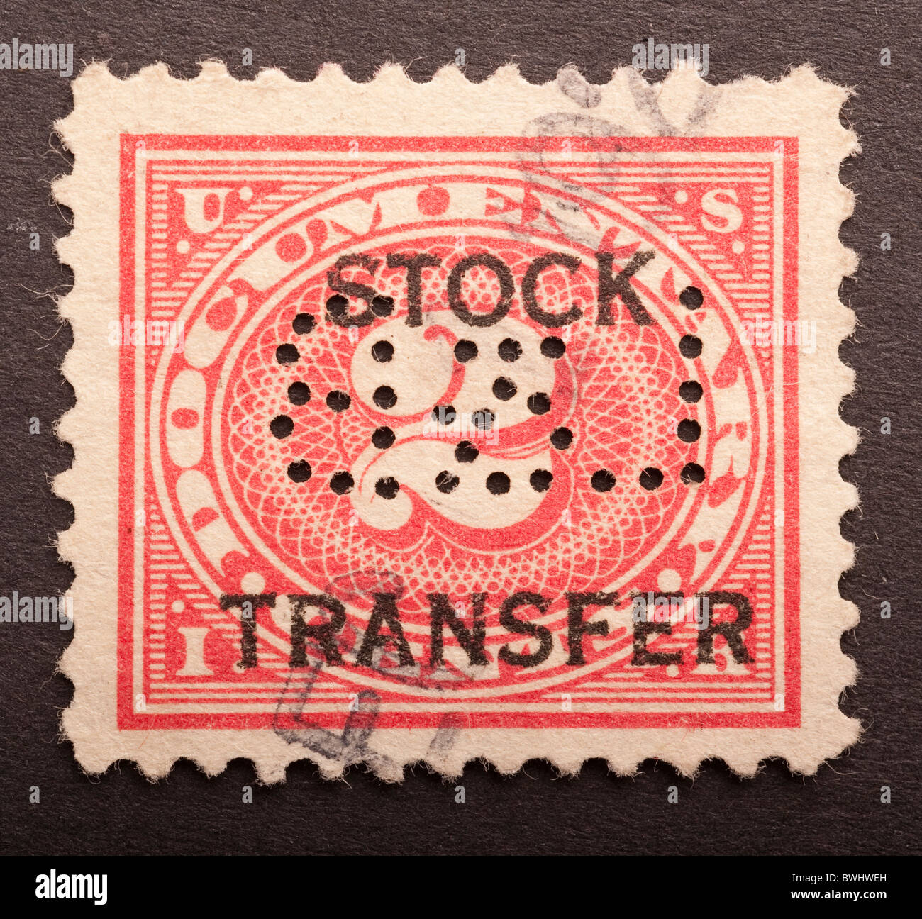 Vereinigten Staaten Inland Revenue Stamp 2 Cent Stockfoto