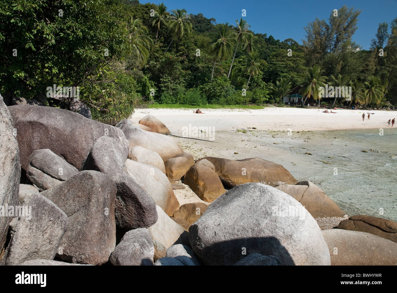 Schöner Strand auf Pulau Perhentian, Malaysia Stockfoto