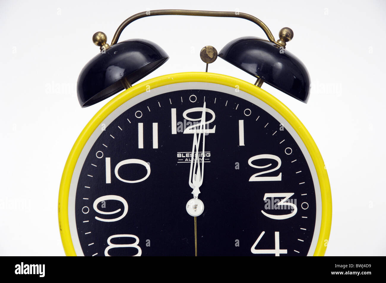 Wecker Uhr Armbanduhr eine nach zwölf Mal Symbol Studio innen Stockfoto